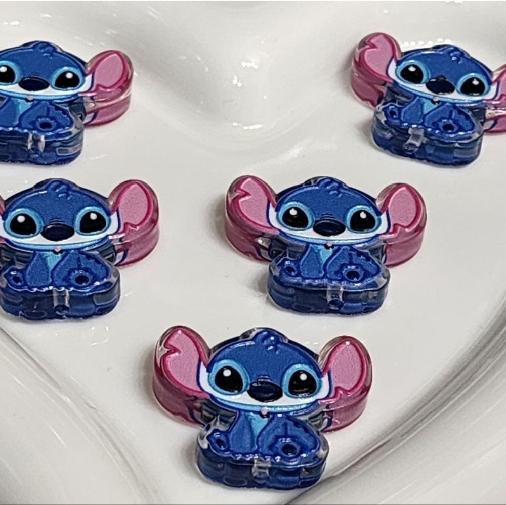 Acrylic Focal Bead 2 Pcs Sti Blue Alien Beaded Pen‎ Crafts Jewelry Making Clip